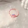 Bonita banda de goma con forma de cabeza de dibujos animados para mujer, banda para el cabello de cola de caballo alta, elástica y duradera, cubierta de cuero, tocado para niños