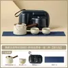 Juego de Té para Viaje al Aire Libre Hecho en Fábrica Horno Ru de Yu Huang Cerámica de Rama de Ciruelo Plegable Tetera Cerámica para Acampar y Beber Té