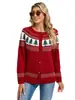 Nuevo suéter de comercio exterior transfronterizo europeo y americano para mujer, chaqueta cárdigan tejida con jacquard de árbol de Navidad Amazon para mujer
