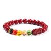 Pulseira Pixiu de Argila Roxa Cinco Direções Deus da Riqueza, Estilo Nacional do Ano do Zodíaco para Homens e Mulheres, Joia Atratora de Riqueza, Presente de Ano Novo Atacado