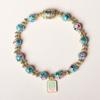 Nuevo Pulsera Blanca del Dios de la Riqueza Estilo Chino Pulsera de Cristal Serie de Pulseras Esmalte de Flor Cloisonné Cloisonné Cloisonné Estilo Nacional