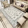 Tapete de sala de estar estilo persa retrô em falso cashmere, mesa de centro europeia de luxo leve, tapete de chão para quarto de área grande com cobertura total