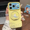 O suporte do Snoopy é adequado para Apple 17 Pro Max, iPhone 16, Huawei, Xiaomi, e apresenta uma capa macia com janela em formato de coração