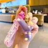 Chaveiro de Letra Criativo Preenchido com Óleo Moda Feminina Colorido Pingente de Bola Flutuante Anel de Chaveiro para Bolsa de Casal