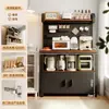 Estante de Chão com Painel Perfurado para Sala de Estar/Sala de Jantar Armário Baixo à Prova de Poeira Armário de Armazenamento Integrado Armário de Armazenamento de Canto de Café Lateral Montado na Parede