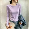 Camiseta base térmica de polar cálida y engrosada para otoño e invierno, prenda interior ajustada, camiseta de manga larga para mujer, forrada de polar, top versátil y elegante