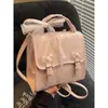 Mochila para Mujer Estilo Colegio Británico 2026 Primavera Nueva Moda Correa de Bufanda de Seda Mochila Vintage Mochila de Estilo Coreano de Moda
