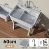 Fregadero de lavandería de piedra de cuarzo con tabla de lavar para uso interior y exterior, adecuado para patios de villas en planta baja y lavaderos de áticos, fregadero y lavabo integrados