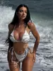 Bikini de Encaje para Mujer de Moda Nueva Europea y Americana Sexy Triángulo Bolsa Traje de Baño Transfronterizo Lg419
