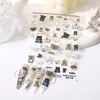 Directo de fábrica dulce estilo simple rosa relieve tridimensional caricatura Maillard otoño e invierno oso pegatinas para uñas