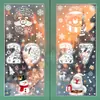 Pegatinas de Navidad Copos de Nieve Muñeco de Nieve Pegatinas Electrostáticas Decoración de Escena para Ventana de Centro Comercial Papá Noel Renos Pegatinas de Vidrio
