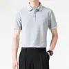 Camisa Polo de Manga Corta de Verano Enbu para Hombre, Estilo Nuevo, Color Sólido, Versátil, Moda Juvenil, Camisa de Moda Ajustada