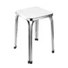 Banqueta Redonda de Aço Inoxidável com Quatro Pernas, Banqueta Quadrada Espessada, Cadeira de Refeição para Cantina de Fábrica, Banqueta Alta, Uso Doméstico Moderno Minimalista