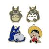 Lindo Dibujo Animado Japonés Totoro Aleación Goteo de Aceite Colgante DIY Creativo Pareja Estudiante Estilo ins Llavero para Bolso