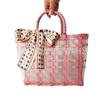 Bolso Tejido para Mujer Bolso de Gelatina Cesta de Mano Cesta de Regalo de Frutas Cesta de Verduras Cesta de Baño Bolso a Cuadros