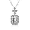 Corrente para Clavícula de Moissanita de 1 Quilate em Formato de Esmeralda Corrente Galvanizada a Ouro 18K Colar de Prata Esterlina S925 Atacado Transfronteiriço
