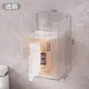 Caixa de lenços de parede, sem necessidade de furar, para uso doméstico, adequada para banheiro, lenços faciais, panos de limpeza, papel higiênico e uso na cozinha, pode ser pendurada de cabeça para baixo