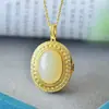 Corrente auto-nascida de Jade Branco Hetian Natural Incrustado Antigo Pingente de Cisne Moda Corrente de Clavícula Colar Simples Feminino