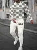 Traje de Sudadera con Cuello Redondo y Pantalón para Hombre Temu Transfronterizo Estampado 3D Moda Hip-Hop al Aire Libre Ropa Deportiva