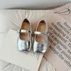 Zapatos Bajos de Cuero Retro para Niñas 2026 Primavera Nuevos Zapatos Plateados Mary Jane de Princesa para Niños Pequeños, Antideslizantes