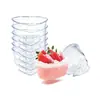 Taza Transparente para Mousse Taza Alta para Pudín Taza de Salvado de Trigo Taza para Pastel Taza Desechable de Plástico Resistente a Altas Temperaturas Taza de Mesa para Postres