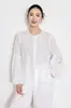 Nanyou Qualidade 2026 Primavera Novo Estilo Camisa Bordada de Ráfia do Sul da França Manga Lanterna Francesa Top Solto para Trabalho Férias
