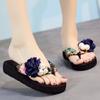 Sandalias de Verano Gruesas Estilo Coreano para Mujer, Sandalias Antideslizantes, Chanclas, Zapatillas con Cuña y Flor para Mujer, Ropa de Exterior para Mujer