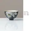 Taza de Té de Cerámica Yanyan con Loto de Tinta Pintada a Mano para el Hogar Estilo Zen Taza de Anfitrión Taza Pura Hecha a Mano para Cata de Té Color Bajo Esmalte