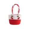 Bolsa de regalo portátil de mano Xipu tejida con arcoíris, bolsa tejida con cuerda de algodón, bolsa de nube tejida con hilo de algodón, bolsa tejida para regalo de mano