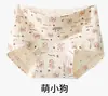 Calcinhas Femininas de Algodão Puro Sem Costura e Sem Enrolar Estampa de Ursinho Cartoon Cintura Média Respiráveis Amigáveis à Pele