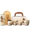 Conjunto de Chá de Viagem Dunhuang, Bule de Cerâmica Completo, High-End, Luxuoso e Leve, Adequado para Servir Chá Rapidamente, Portátil e Ideal como Presente Corporativo
