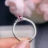Anillo de Rubí Recién Cortado, Cristal de Rubí Fino, Piedra Principal Súper Limpia 4*6mm Plata 925 Incrustación de Precisión