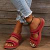 Sandalias de talla grande para mujer, estilo retro, con cuña antideslizante, estilo transfronterizo, estilo retro, con cabeza redonda, 2022