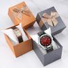 Caja de reloj con lazo, caja de embalaje para reloj, caja para mujer, caja de regalo para reloj, caja cuadrada para mujer, caja de papel con cubierta de cielo y tierra