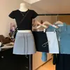 Falda Deportiva Corta Gris, Nuevo Estilo de Verano para Mujer, Falda Bodycon Petite, Falda Casual de Sudadera, Media Falda