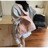 Bolsa tote bordada com letras estilo coreano feminina nova de grande capacidade leve em tecido de nylon bolsa de mão casual para ombro e transversal