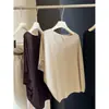 Top de design irregular, camisa de seda gelada de verão com corte solto que cobre a barriga, camiseta feminina de manga curta tamanho grande nova de 2026