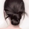 Peruca de coque baixo com rabo de cavalo com presilha de garra para mulheres, ferramenta de penteado de coque artificial, coque de cabelo falso volumoso na parte de trás da cabeça