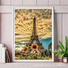 Nova pintura de diamante faça você mesmo Torre de Paris Diamante redondo Diamante cheio de cristal Artesanato Fábrica de atacado transfronteiriça