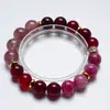 [Dulce de Fresa] Pulsera Natural de Cristal Fresa Cristal Flor de Cerezo Lluvia para Mujer La Más Fácil de Combinar Pulsera de Regalo Al por Mayor