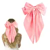 Accesorios de Playa Amazon Transfronterizos al por Mayor Accesorios para el Cabello Clips para el Cabello de Lazo de Color Sólido de Satén Clips para el Cabello Exquisitos de Alta Gama