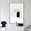 Pintura Decorativa Geométrica Moderna Simple Nórdica en Blanco y Negro Entrada Piso Sala de Estar Comedor Oficina Nicho Estilo Industrial Pintura Colgante