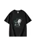 Camiseta de Algodón Puro Negra de Manga Corta con Cuello Redondo, Estilo Nuevo de Verano para Mujer, Marca de Moda Americana, Estampado de Cachorro de Dibujos Animados, Top Casual Holgado para Mujer