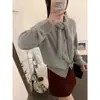 2025 Novo Estilo Outono e Inverno Cardigan Tricotado Pequeno Cheiroso Feminino Solto com Efeito Emagrecedor Versátil Jaqueta Suéter Top Petite