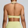 Grande Promoção Não Retornável Não Trocável Alça no Pescoço Costas Bonitas Sutiã de Yoga Feminino Push-Up Plástico Bolha Sutiã Esportivo Roupas de Corrida Fitness Top