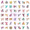 Pegatinas florales de colibrí en acuarela, 50 hojas, PET transparente, pegatinas florales y de pájaros frescas para decorar cuadernos y diarios