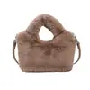 Bolsa de Pelúcia Transfronteiriça Feminina 2024 Nova Outono e Inverno Casual Ombro Transversal Estilo Ocidental Mao Mao Pequena Quadrada