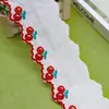 Itens Populares em Estoque: Renda com Bordado de Cereja Fofa, Fio de Algodão Borda Ondulada Acessórios para Roupas Infantis, Renda Decorativa para Tecido