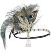 Faixa de cabelo de penas retrô europeia e americana Cross Border 1920S Gatsby Halloween Headwear Bola de Natal Tassel Headwear