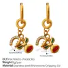 Brincos Pingente Urso Dinossauro Nova Moda Europeia e Americana High-End DIY Aço Inoxidável Banhado a Ouro 18K Brincos Criativos para Mulheres
